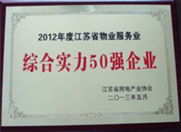 愛濤物業(yè)榮膺“2012年度江蘇物業(yè)服務企業(yè)綜合實力50強企業(yè)”
